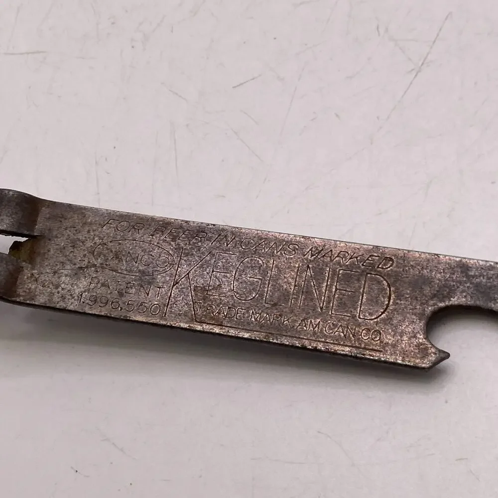 Antique Keglined Metal Beer Opener